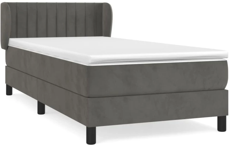 ΚΡΕΒΑΤΙ BOXSPRING ΜΕ ΣΤΡΩΜΑ ΣΚΟΥΡΟ ΓΚΡΙ 80X200 ΕΚ. ΒΕΛΟΥΔΙΝΟ 3127578
