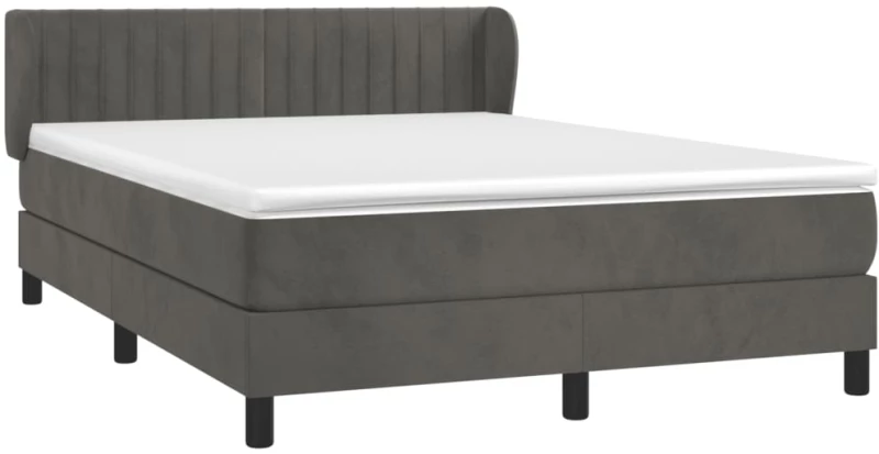 ΚΡΕΒΑΤΙ BOXSPRING ΜΕ ΣΤΡΩΜΑ ΣΚΟΥΡΟ ΓΚΡΙ 140X200 ΕΚ. ΒΕΛΟΥΔΙΝΟ 3127614