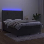 ΚΡΕΒΑΤΙ BOXSPRING ΜΕ ΣΤΡΩΜΑ & LED ΣΚ. ΓΚΡΙ 140X190ΕΚ. ΒΕΛΟΥΔΙΝΟ 3139680