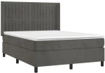 ΚΡΕΒΑΤΙ BOXSPRING ΜΕ ΣΤΡΩΜΑ & LED ΣΚ. ΓΚΡΙ 140X190ΕΚ. ΒΕΛΟΥΔΙΝΟ 3139680