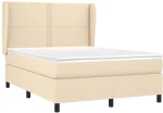 ΚΡΕΒΑΤΙ BOXSPRING ΜΕ ΣΤΡΩΜΑ ΚΡΕΜ 140X200 ΕΚ. ΥΦΑΣΜΑΤΙΝΟ 3127890
