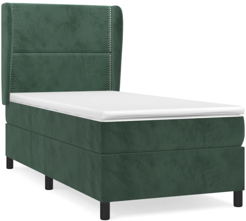 ΚΡΕΒΑΤΙ BOXSPRING ΜΕ ΣΤΡΩΜΑ ΣΚΟΥΡΟ ΠΡΑΣΙΝΟ 90X200 ΕΚ. ΒΕΛΟΥΔΙΝΟ 3129132