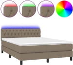 ΚΡΕΒΑΤΙ BOXSPRING ΜΕ ΣΤΡΩΜΑ & LED TAUPE 140X200 ΕΚ. ΥΦΑΣΜΑΤΙΝΟ 3133401
