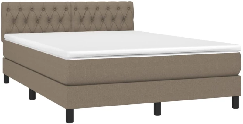 ΚΡΕΒΑΤΙ BOXSPRING ΜΕ ΣΤΡΩΜΑ & LED TAUPE 140X200 ΕΚ. ΥΦΑΣΜΑΤΙΝΟ 3133401