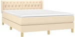 ΚΡΕΒΑΤΙ BOXSPRING ΜΕ ΣΤΡΩΜΑ ΚΡΕΜ 140X190 ΕΚ. ΥΦΑΣΜΑΤΙΝΟ 3130510