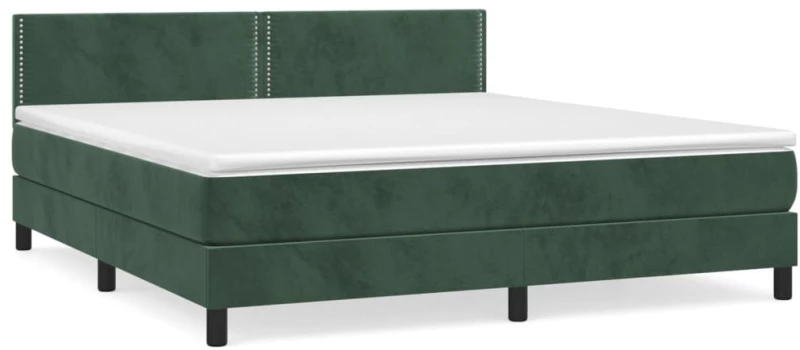 ΚΡΕΒΑΤΙ BOXSPRING ΜΕ ΣΤΡΩΜΑ ΣΚΟΥΡΟ ΠΡΑΣΙΝΟ 180X200ΕΚ. ΒΕΛΟΥΔΙΝΟ 3141260