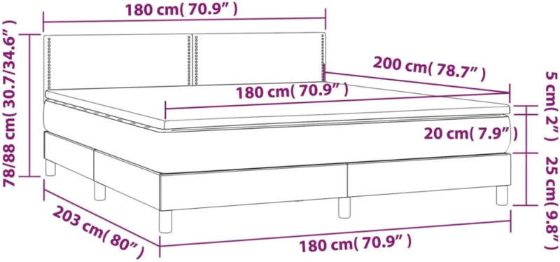 ΚΡΕΒΑΤΙ BOXSPRING ΜΕ ΣΤΡΩΜΑ ΣΚΟΥΡΟ ΠΡΑΣΙΝΟ 180X200ΕΚ. ΒΕΛΟΥΔΙΝΟ 3141260