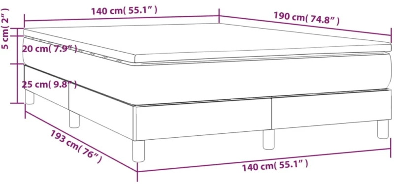 ΚΡΕΒΑΤΙ BOXSPRING ΜΕ ΣΤΡΩΜΑ TAUPE 140X190 ΕΚ. ΥΦΑΣΜΑΤΙΝΟ 3144073