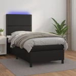 ΚΡΕΒΑΤΙ BOXSPRING ΜΕ ΣΤΡΩΜΑ & LED ΜΑΥΡΟ 100X200 ΕΚ. ΣΥΝΘ. ΔΕΡΜΑ 3135867