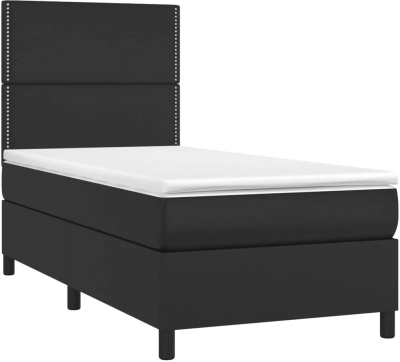 ΚΡΕΒΑΤΙ BOXSPRING ΜΕ ΣΤΡΩΜΑ & LED ΜΑΥΡΟ 100X200 ΕΚ. ΣΥΝΘ. ΔΕΡΜΑ 3135867