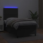 ΚΡΕΒΑΤΙ BOXSPRING ΜΕ ΣΤΡΩΜΑ & LED ΜΑΥΡΟ 100X200 ΕΚ. ΣΥΝΘ. ΔΕΡΜΑ 3135867