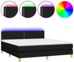ΚΡΕΒΑΤΙ BOXSPRING ΜΕ ΣΤΡΩΜΑ & LED ΜΑΥΡΟ 160X200 ΕΚ. ΥΦΑΣΜΑΤΙΝΟ 3133647