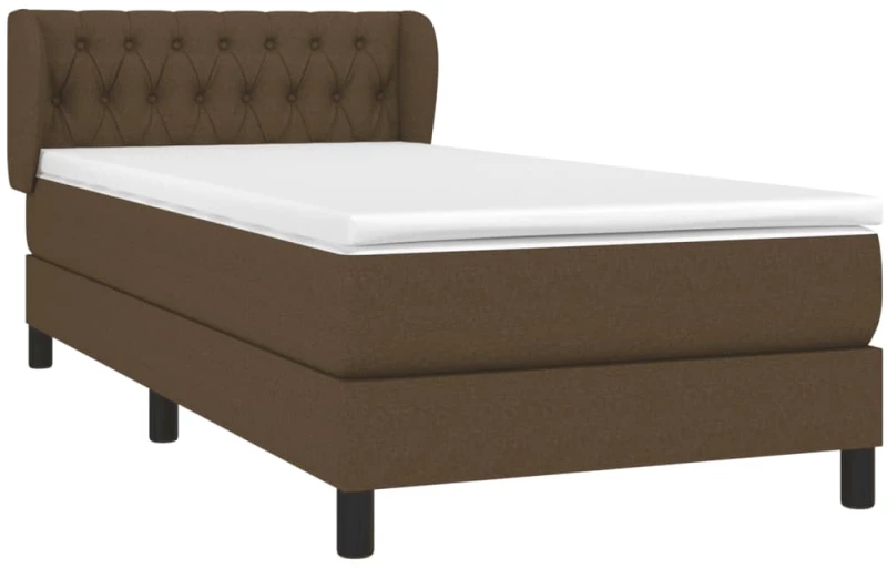 ΚΡΕΒΑΤΙ BOXSPRING ΜΕ ΣΤΡΩΜΑ ΣΚΟΥΡΟ ΚΑΦΕ 100X200 ΕΚ. ΥΦΑΣΜΑΤΙΝΟ 3126464