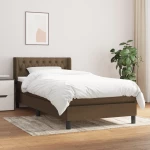 ΚΡΕΒΑΤΙ BOXSPRING ΜΕ ΣΤΡΩΜΑ ΣΚΟΥΡΟ ΚΑΦΕ 100X200 ΕΚ. ΥΦΑΣΜΑΤΙΝΟ 3129932