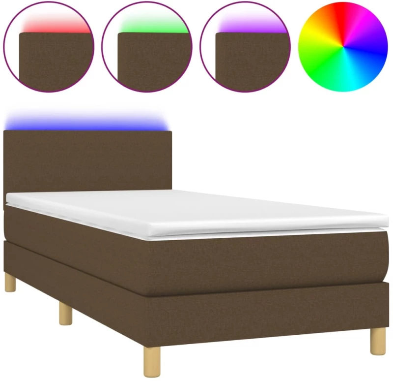 ΚΡΕΒΑΤΙ BOXSPRING ΜΕ ΣΤΡΩΜΑ & LED ΣΚ.ΚΑΦΕ 100X200 ΕΚ ΥΦΑΣΜΑΤΙΝΟ 3133536