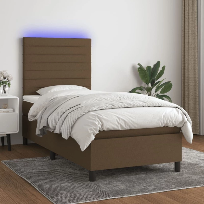 ΚΡΕΒΑΤΙ BOXSPRING ΜΕ ΣΤΡΩΜΑ & LED ΣΚ.ΚΑΦΕ 80X200 ΕΚ. ΥΦΑΣΜΑΤΙΝΟ 3134912