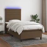 ΚΡΕΒΑΤΙ BOXSPRING ΜΕ ΣΤΡΩΜΑ & LED ΣΚ.ΚΑΦΕ 80X200 ΕΚ. ΥΦΑΣΜΑΤΙΝΟ 3134912