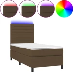 ΚΡΕΒΑΤΙ BOXSPRING ΜΕ ΣΤΡΩΜΑ & LED ΣΚ.ΚΑΦΕ 80X200 ΕΚ. ΥΦΑΣΜΑΤΙΝΟ 3134912