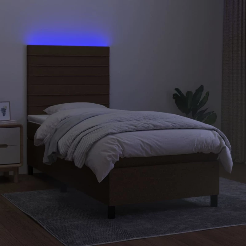 ΚΡΕΒΑΤΙ BOXSPRING ΜΕ ΣΤΡΩΜΑ & LED ΣΚ.ΚΑΦΕ 80X200 ΕΚ. ΥΦΑΣΜΑΤΙΝΟ 3134912
