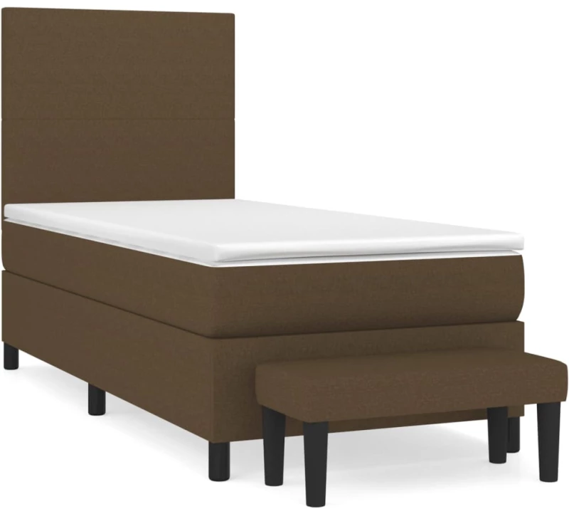 ΚΡΕΒΑΤΙ BOXSPRING ΜΕ ΣΤΡΩΜΑ ΣΚΟΥΡΟ ΚΑΦΕ 100X200 ΕΚ. ΥΦΑΣΜΑΤΙΝΟ 3136416