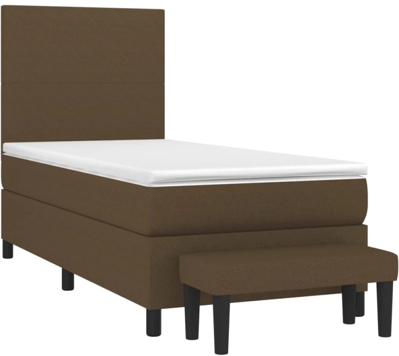 ΚΡΕΒΑΤΙ BOXSPRING ΜΕ ΣΤΡΩΜΑ ΣΚΟΥΡΟ ΚΑΦΕ 100X200 ΕΚ. ΥΦΑΣΜΑΤΙΝΟ 3136416