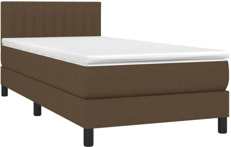ΚΡΕΒΑΤΙ BOXSPRING ΜΕ ΣΤΡΩΜΑ ΣΚΟΥΡΟ ΚΑΦΕ 100X200 ΕΚ. ΥΦΑΣΜΑΤΙΝΟ 3140196