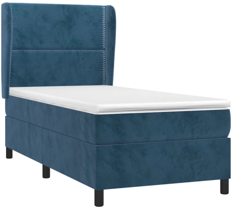 ΚΡΕΒΑΤΙ BOXSPRING ΜΕ ΣΤΡΩΜΑ ΣΚΟΥΡΟ ΜΠΛΕ 80 X 200 ΕΚ. ΒΕΛΟΥΔΙΝΟ 3129121