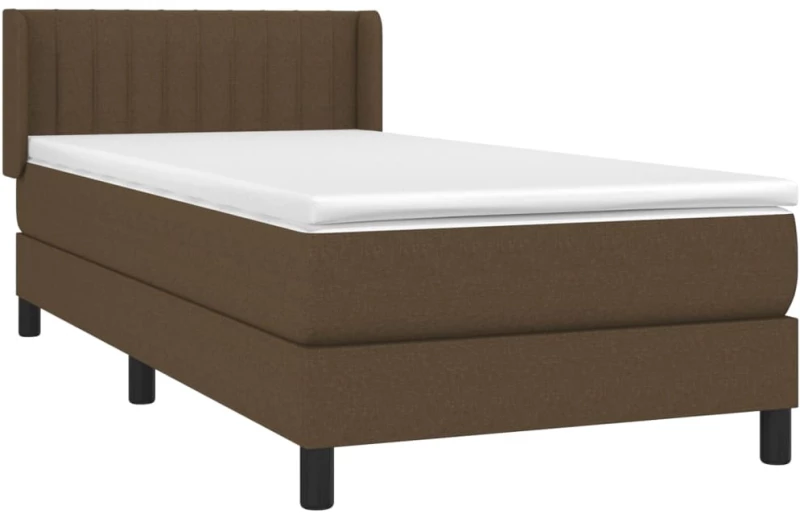 ΚΡΕΒΑΤΙ BOXSPRING ΜΕ ΣΤΡΩΜΑ ΣΚΟΥΡΟ ΚΑΦΕ 90X190 ΕΚ. ΥΦΑΣΜΑΤΙΝΟ 3129836
