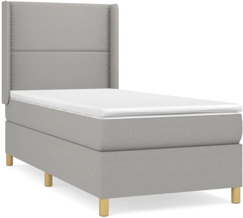 ΚΡΕΒΑΤΙ BOXSPRING ΜΕ ΣΤΡΩΜΑ ΑΝΟΙΧΤΟ ΓΚΡΙ 90X190 ΕΚ. ΥΦΑΣΜΑΤΙΝΟ 3131873