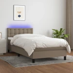 ΚΡΕΒΑΤΙ BOXSPRING ΜΕ ΣΤΡΩΜΑ & LED TAUPE 80X200 ΕΚ. ΥΦΑΣΜΑΤΙΝΟ 3133433