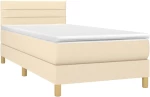 ΚΡΕΒΑΤΙ BOXSPRING ΜΕ ΣΤΡΩΜΑ & LED ΚΡΕΜ 90X190 ΕΚ. ΥΦΑΣΜΑΤΙΝΟ 3133762