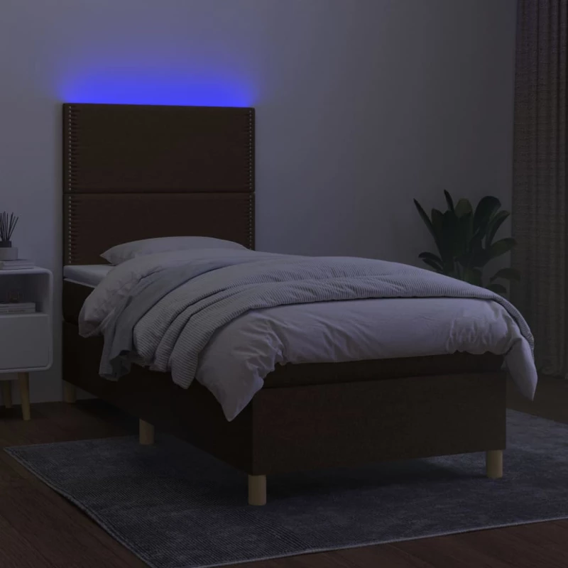 ΚΡΕΒΑΤΙ BOXSPRING ΜΕ ΣΤΡΩΜΑ & LED ΣΚ.ΚΑΦΕ 90X190 ΕΚ. ΥΦΑΣΜΑΤΙΝΟ 3135320