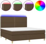 ΚΡΕΒΑΤΙ BOXSPRING ΜΕ ΣΤΡΩΜΑ & LED ΣΚ.ΚΑΦΕ 180X200ΕΚ. ΥΦΑΣΜΑΤΙΝΟ 3135376
