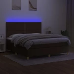 ΚΡΕΒΑΤΙ BOXSPRING ΜΕ ΣΤΡΩΜΑ & LED ΣΚ.ΚΑΦΕ 180X200ΕΚ. ΥΦΑΣΜΑΤΙΝΟ 3135376