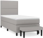 ΚΡΕΒΑΤΙ BOXSPRING ΜΕ ΣΤΡΩΜΑ ΑΝΟΙΧΤΟ ΓΚΡΙ 90X200 ΕΚ. ΥΦΑΣΜΑΤΙΝΟ 3136485