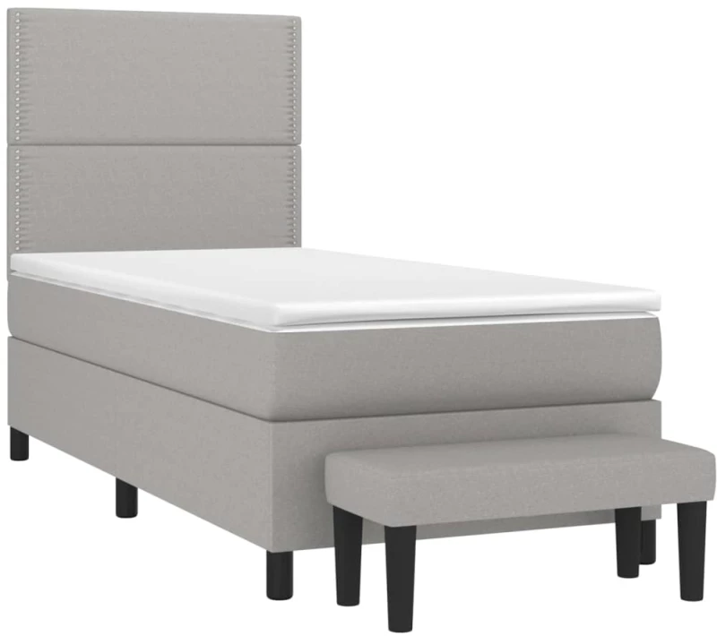 ΚΡΕΒΑΤΙ BOXSPRING ΜΕ ΣΤΡΩΜΑ ΑΝΟΙΧΤΟ ΓΚΡΙ 90X200 ΕΚ. ΥΦΑΣΜΑΤΙΝΟ 3136485