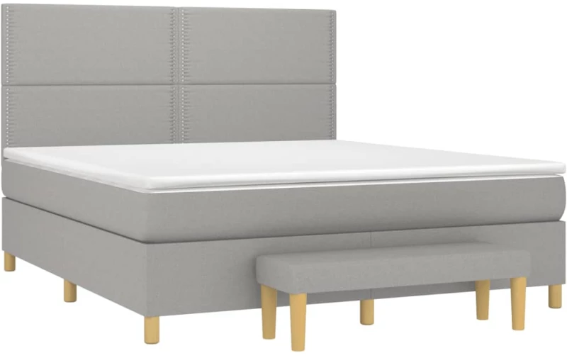 ΚΡΕΒΑΤΙ BOXSPRING ΜΕ ΣΤΡΩΜΑ ΑΝΟΙΧΤΟ ΓΚΡΙ 180X200 ΕΚ. ΥΦΑΣΜΑΤΙΝΟ 3137093