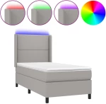 ΚΡΕΒΑΤΙ BOXSPRING ΜΕ ΣΤΡΩΜΑ & LED ΑΝ.ΓΚΡΙ 90X190 ΕΚ. ΥΦΑΣΜΑΤΙΝΟ 3138197