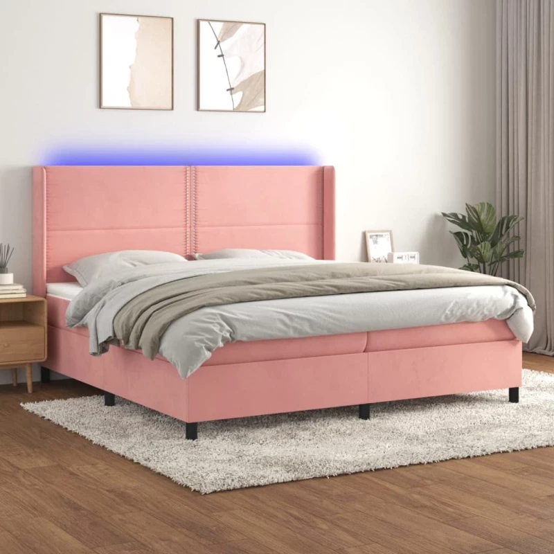 ΚΡΕΒΑΤΙ BOXSPRING ΜΕ ΣΤΡΩΜΑ & LED ΡΟΖ 200X200 ΕΚ. ΒΕΛΟΥΔΙΝΟ 3139528