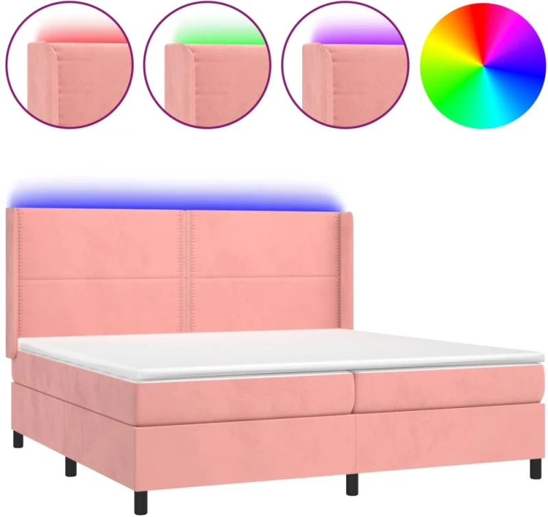 ΚΡΕΒΑΤΙ BOXSPRING ΜΕ ΣΤΡΩΜΑ & LED ΡΟΖ 200X200 ΕΚ. ΒΕΛΟΥΔΙΝΟ 3139528