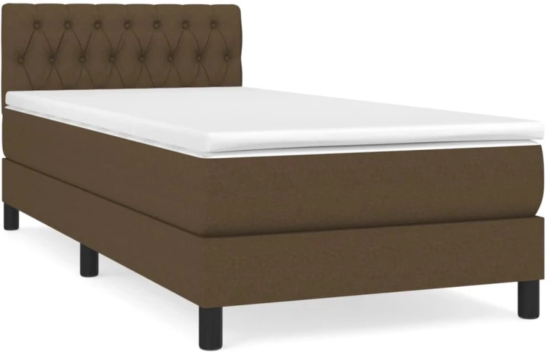 ΚΡΕΒΑΤΙ BOXSPRING ΜΕ ΣΤΡΩΜΑ ΣΚΟΥΡΟ ΚΑΦΕ 90X190 ΕΚ. ΥΦΑΣΜΑΤΙΝΟ 3140260