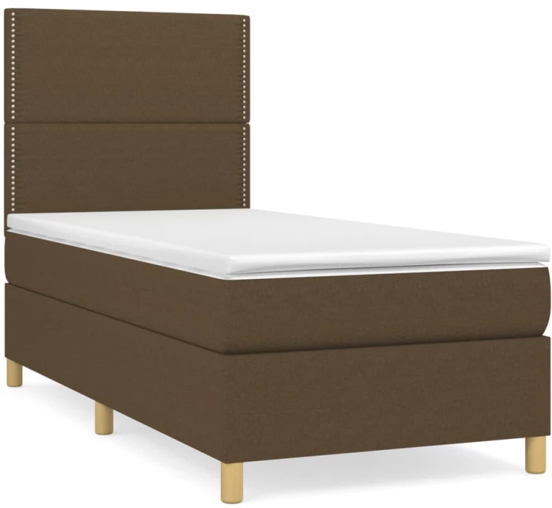 ΚΡΕΒΑΤΙ BOXSPRING ΜΕ ΣΤΡΩΜΑ ΣΚΟΥΡΟ ΚΑΦΕ 90X200 ΕΚ. ΥΦΑΣΜΑΤΙΝΟ 3142228