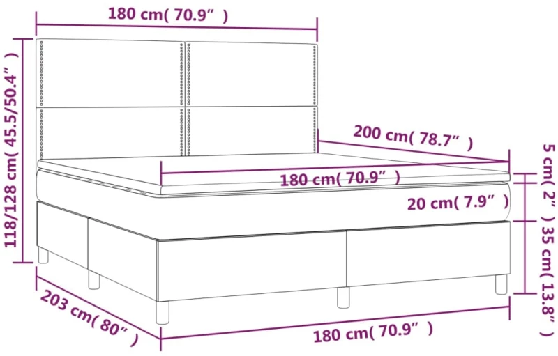 ΚΡΕΒΑΤΙ BOXSPRING ΜΕ ΣΤΡΩΜΑ ΑΝΟΙΧΤΟ ΓΚΡΙ 180X200 ΕΚ. ΥΦΑΣΜΑΤΙΝΟ 3142273