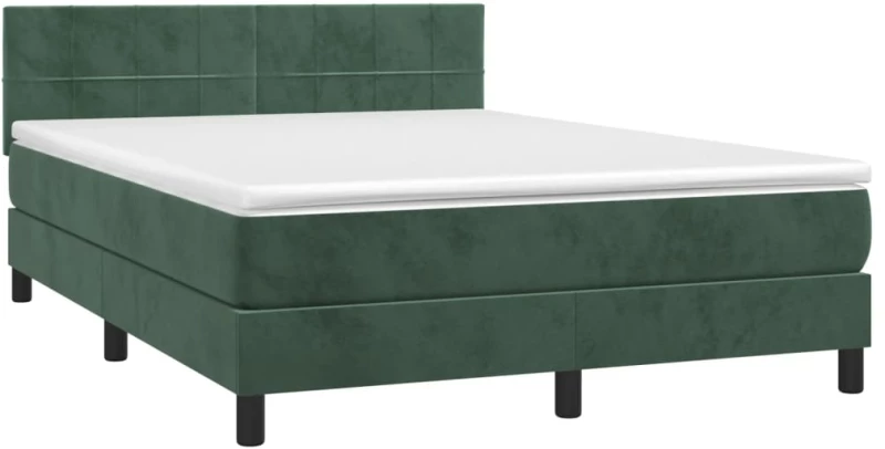 ΚΡΕΒΑΤΙ BOXSPRING ΜΕ ΣΤΡΩΜΑ & LED ΣΚ. ΠΡΑΣΙΝΟ 140X200ΕΚ ΒΕΛΟΥΔΟ 3134408