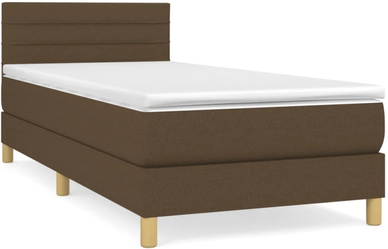ΚΡΕΒΑΤΙ BOXSPRING ΜΕ ΣΤΡΩΜΑ ΣΚΟΥΡΟ ΚΑΦΕ 90X190 ΕΚ. ΥΦΑΣΜΑΤΙΝΟ 3140660