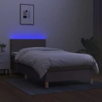 ΚΡΕΒΑΤΙ BOXSPRING ΜΕ ΣΤΡΩΜΑ & LED TAUPE 80X200 ΕΚ. ΥΦΑΣΜΑΤΙΝΟ 3133513