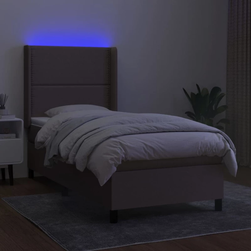 ΚΡΕΒΑΤΙ BOXSPRING ΜΕ ΣΤΡΩΜΑ & LED TAUPE 100X200 ΕΚ. ΥΦΑΣΜΑΤΙΝΟ 3138217