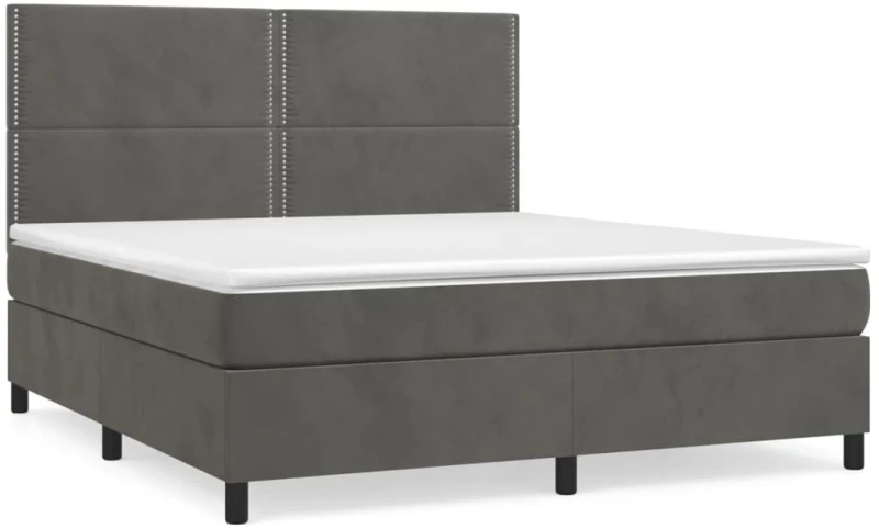 ΚΡΕΒΑΤΙ BOXSPRING ΜΕ ΣΤΡΩΜΑ ΣΚΟΥΡΟ ΓΚΡΙ 160X200 ΕΚ. ΒΕΛΟΥΔΙΝΟ 3142972