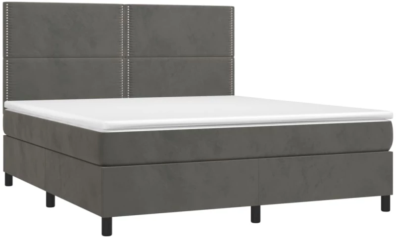 ΚΡΕΒΑΤΙ BOXSPRING ΜΕ ΣΤΡΩΜΑ ΣΚΟΥΡΟ ΓΚΡΙ 160X200 ΕΚ. ΒΕΛΟΥΔΙΝΟ 3142972