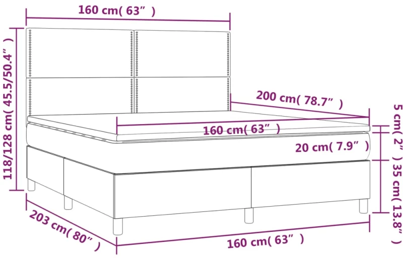 ΚΡΕΒΑΤΙ BOXSPRING ΜΕ ΣΤΡΩΜΑ ΣΚΟΥΡΟ ΓΚΡΙ 160X200 ΕΚ. ΒΕΛΟΥΔΙΝΟ 3142972